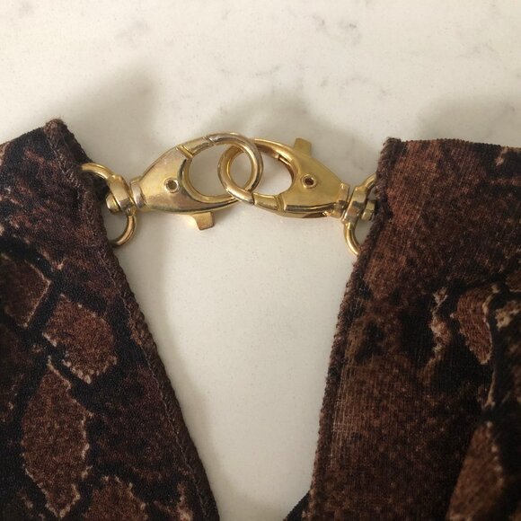 Jessica 6 Way Snake Skin Print Beach Wrap Brown Blk Cream Size OS no fab tag - Picture 3 of 6